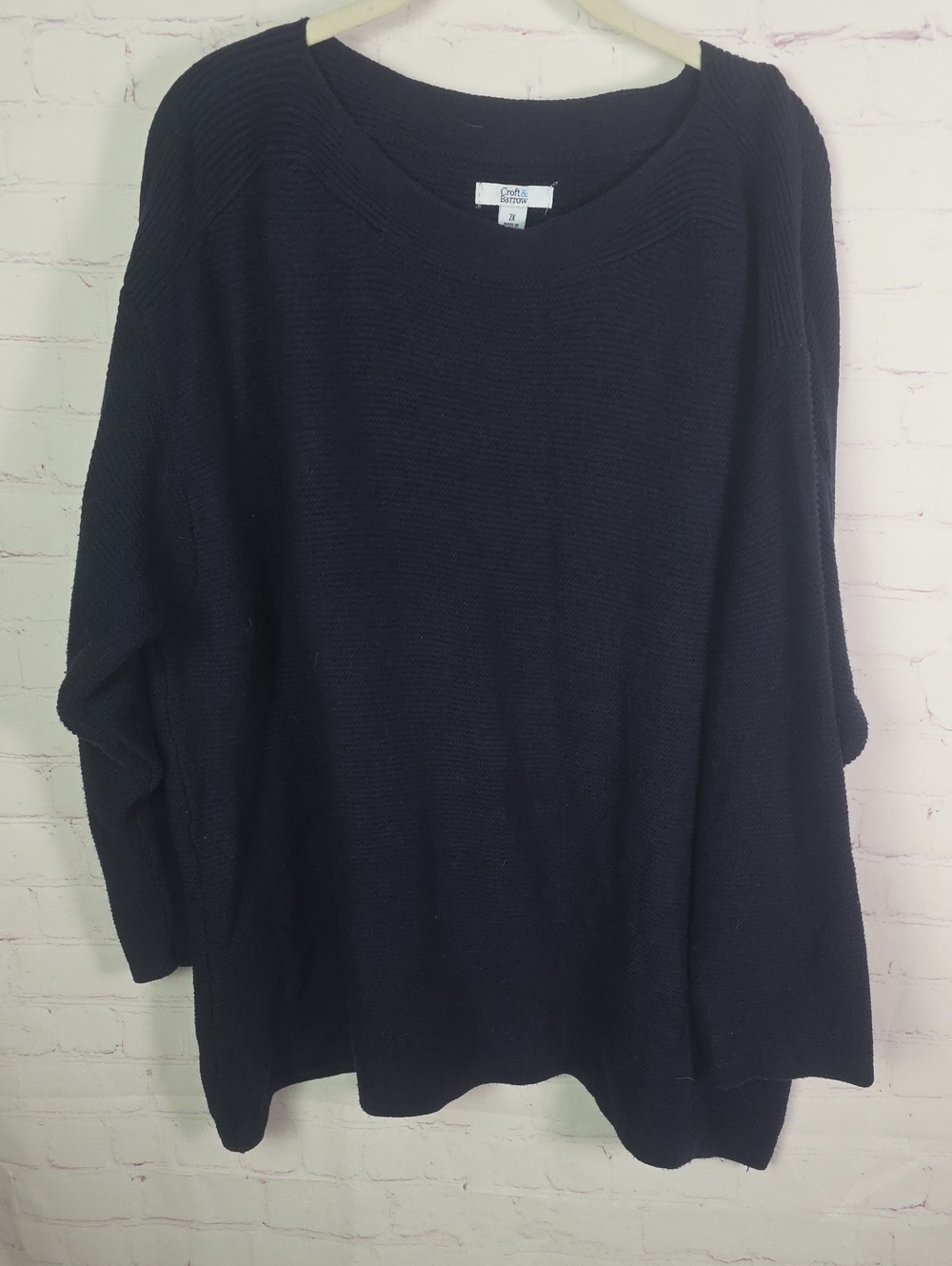Croft & Barrow 2X Navy Crewneck Women's Sweater